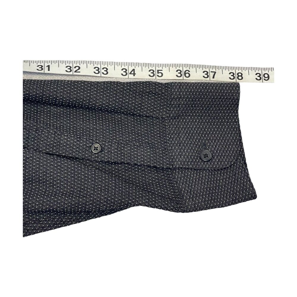 Marc Anthony Luxury Shirt Men 2XL Black Polka Dot 100% Cotton Slim Fit Button-Up - Picture 6 of 7